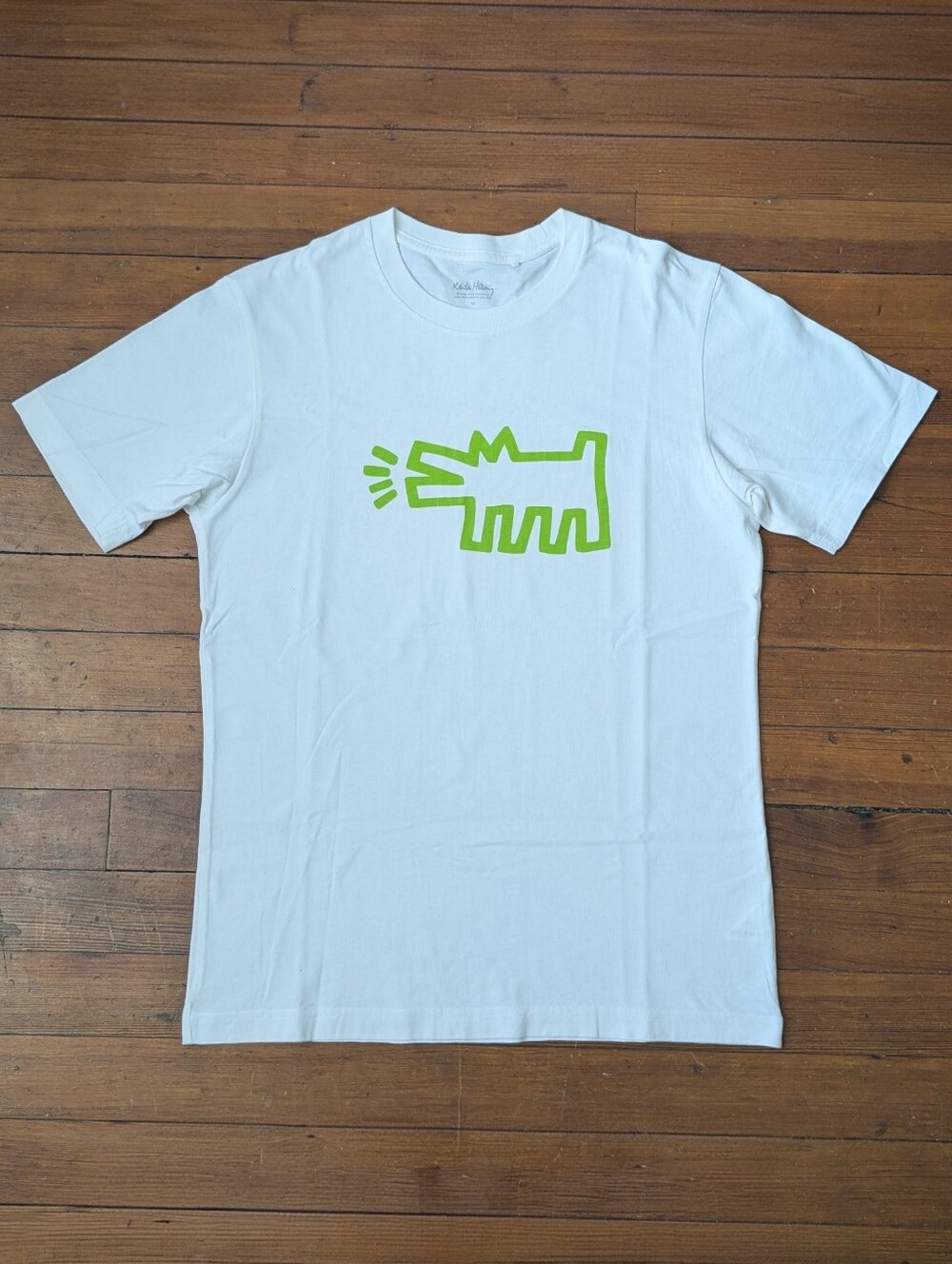 Licensed By Artestar Keith Haring Light Green Barking Dog Graphic Tee